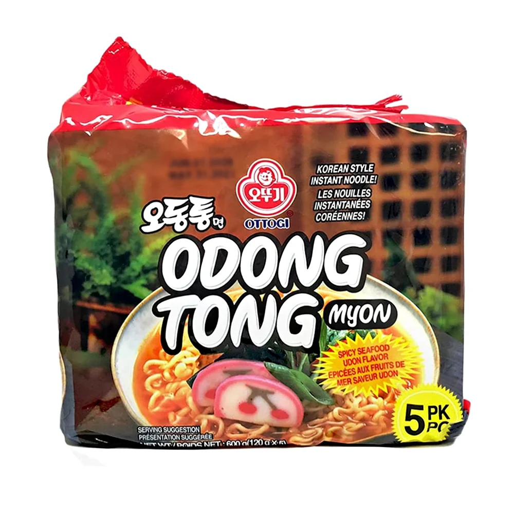 Ottogi Odongtong Myon Ramyun 4.23oz x 4, 오뚜기 오동통면 120g x 4