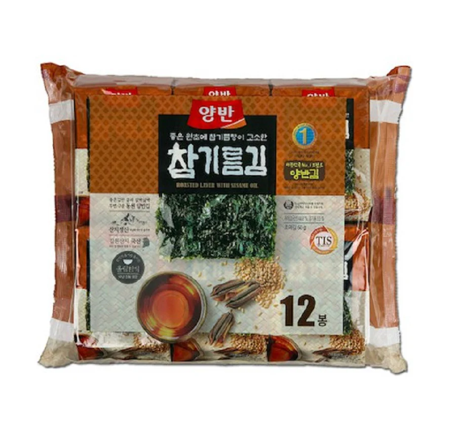 DONGWON YANGBAN SESAME OIL SEASONED LAVER 5g x 12pk, 동원 양반 참기름김 5g x 12팩