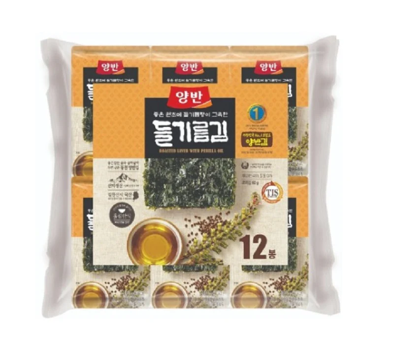 DONGWON YANGBAN DEULGEEREUM SEAWEED 5g x 12pk, 동원 양반들기름 5g x 12봉