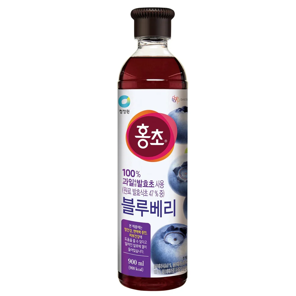 Chung Jung One Hongcho Fruit Vinegar Drink Blueberry 30.4fl.oz, 청정원 홍초 블루베리 900ml