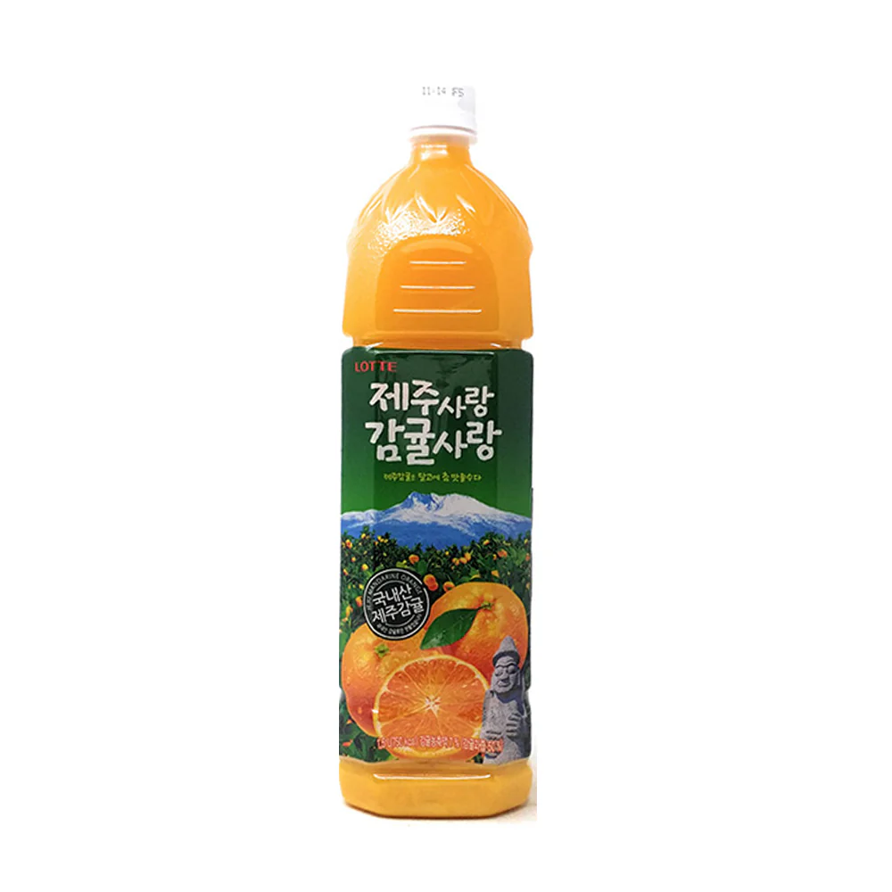 Lotte Korean Jeju Mandarine Drink 1.5L 롯데 제주사랑 감귤사랑 1.5L