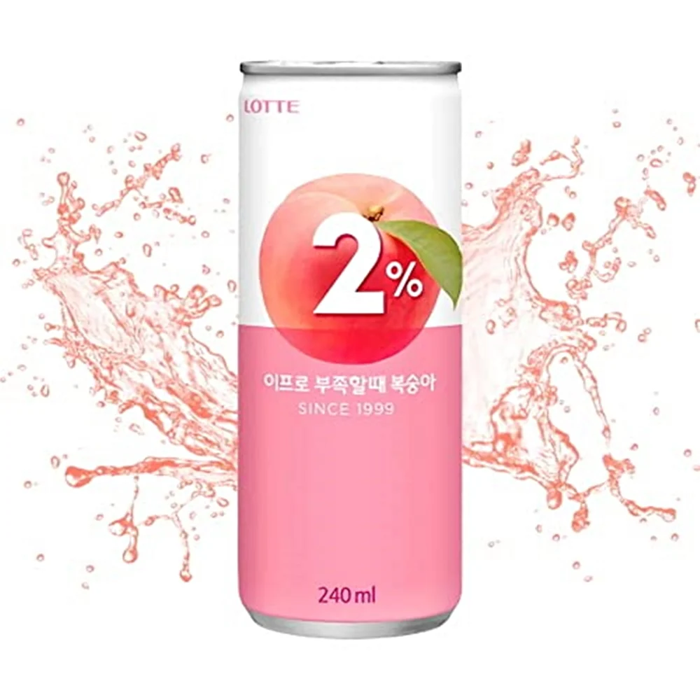 Lotte 2% Peach 8.12fl.oz x 6, 롯데 이프로 부족할때 복숭아 240ml x 6 - Image 2
