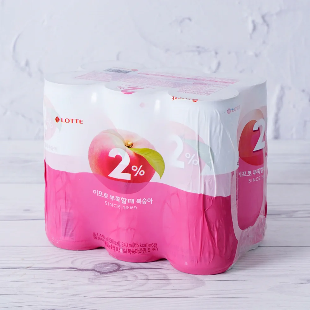 Lotte 2% Peach 8.12fl.oz x 6, 롯데 이프로 부족할때 복숭아 240ml x 6 - Image 3