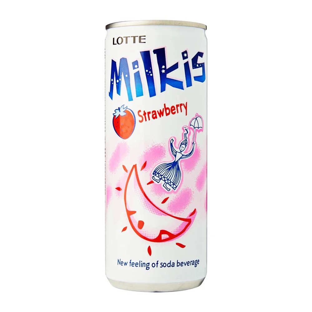 Lotte Milkis Strawberry 8.45fl.oz x 6, 롯데 밀키스 딸기 250ml x 6 - Image 2