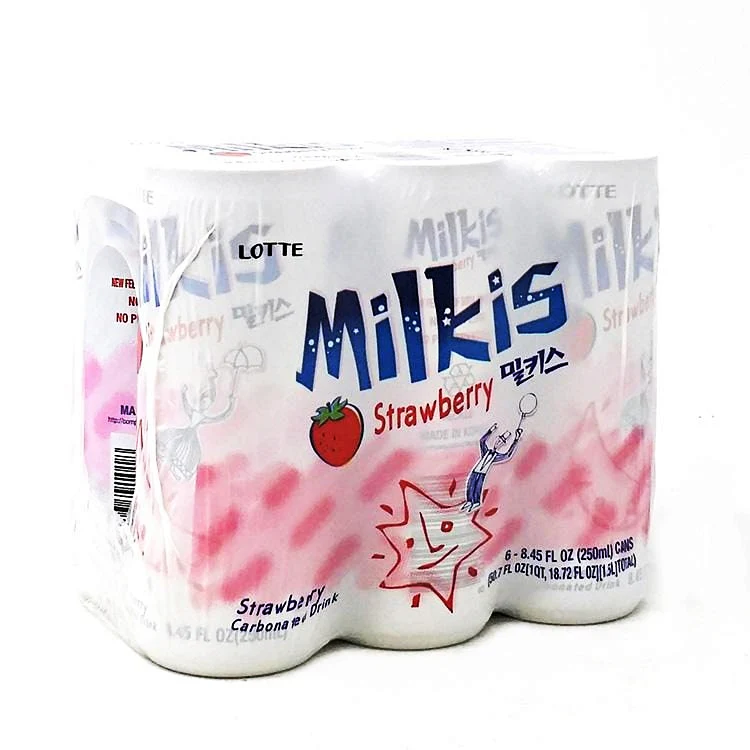 Lotte Milkis Strawberry 8.45fl.oz x 6, 롯데 밀키스 딸기 250ml x 6 - Image 3