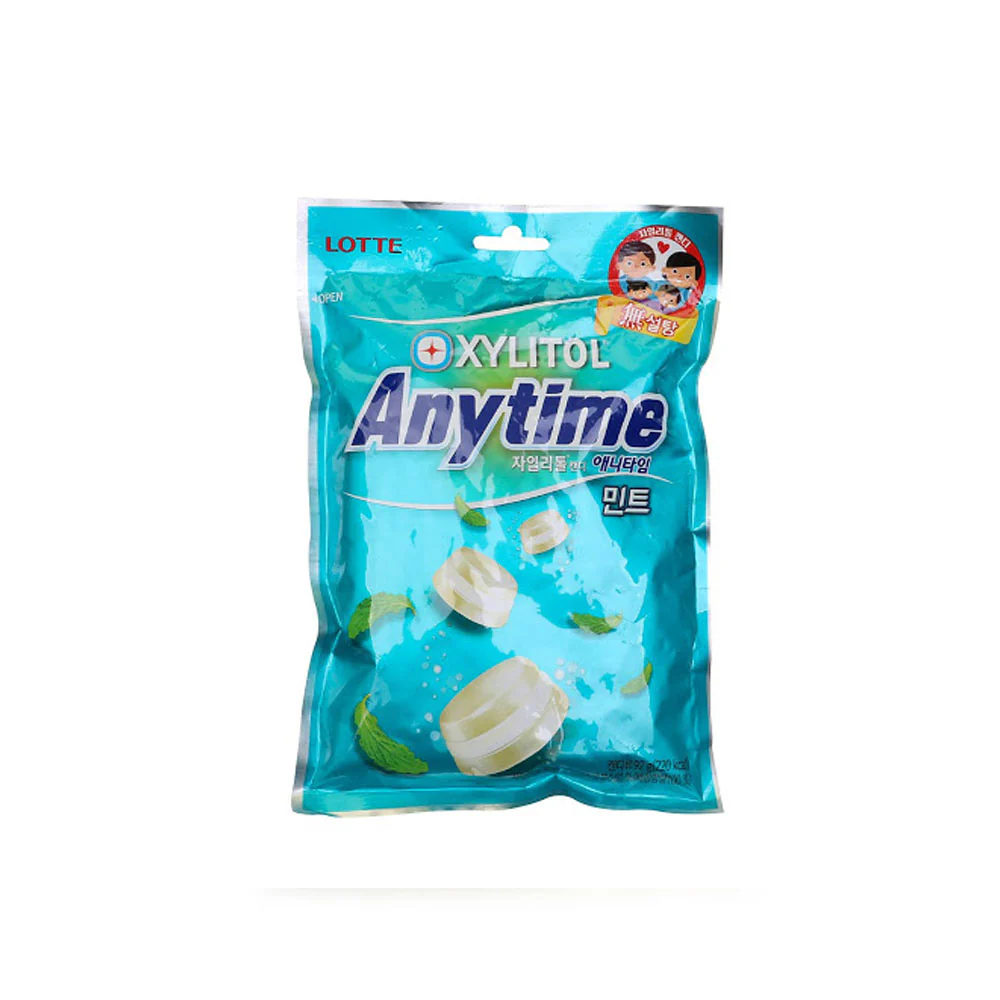 Lotte Any Time Candy 3.25oz, 자일리톨 애니타임 민트 롯데 92g