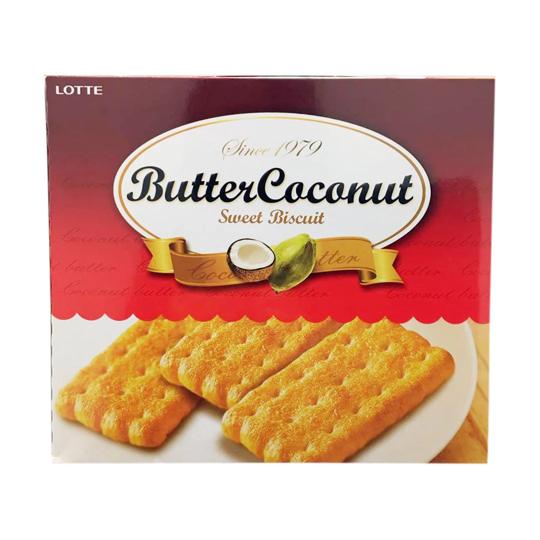 Lotte Butter Coconut Sweet Biscuit 10.58oz, 롯데 버터 코코넛 300g