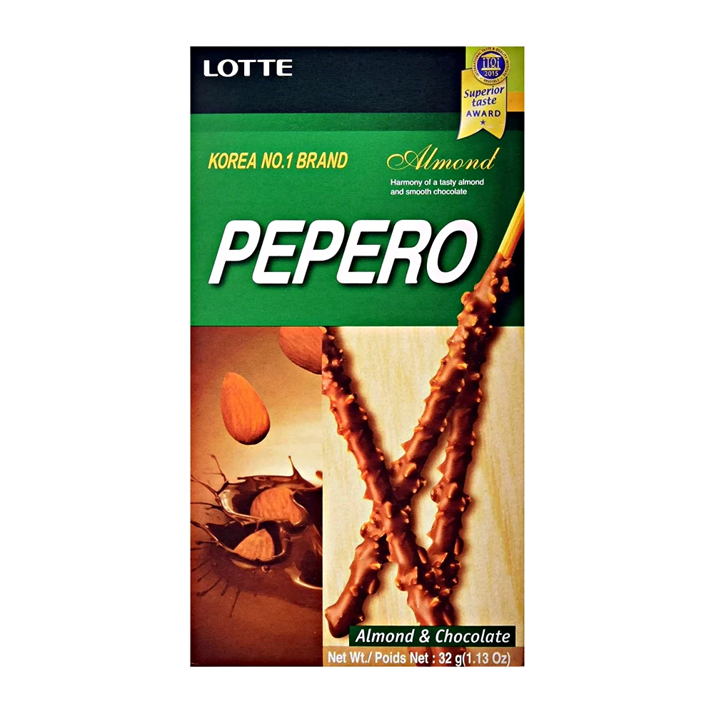 Lotte Pepero Almond 1.13oz, 롯데 빼빼로 아몬드 32g - Image 2