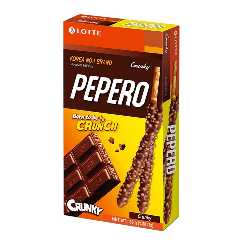 Lotte Pepero Crunky 1.38oz, 롯데 빼빼로 크런키 39g - Image 3