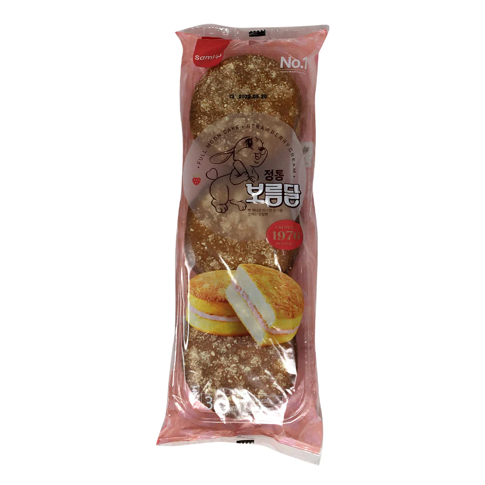 [Local Only ] Samlip Full Moon Cake Strawberry Cream 6.67oz 삼립 보름달 189g