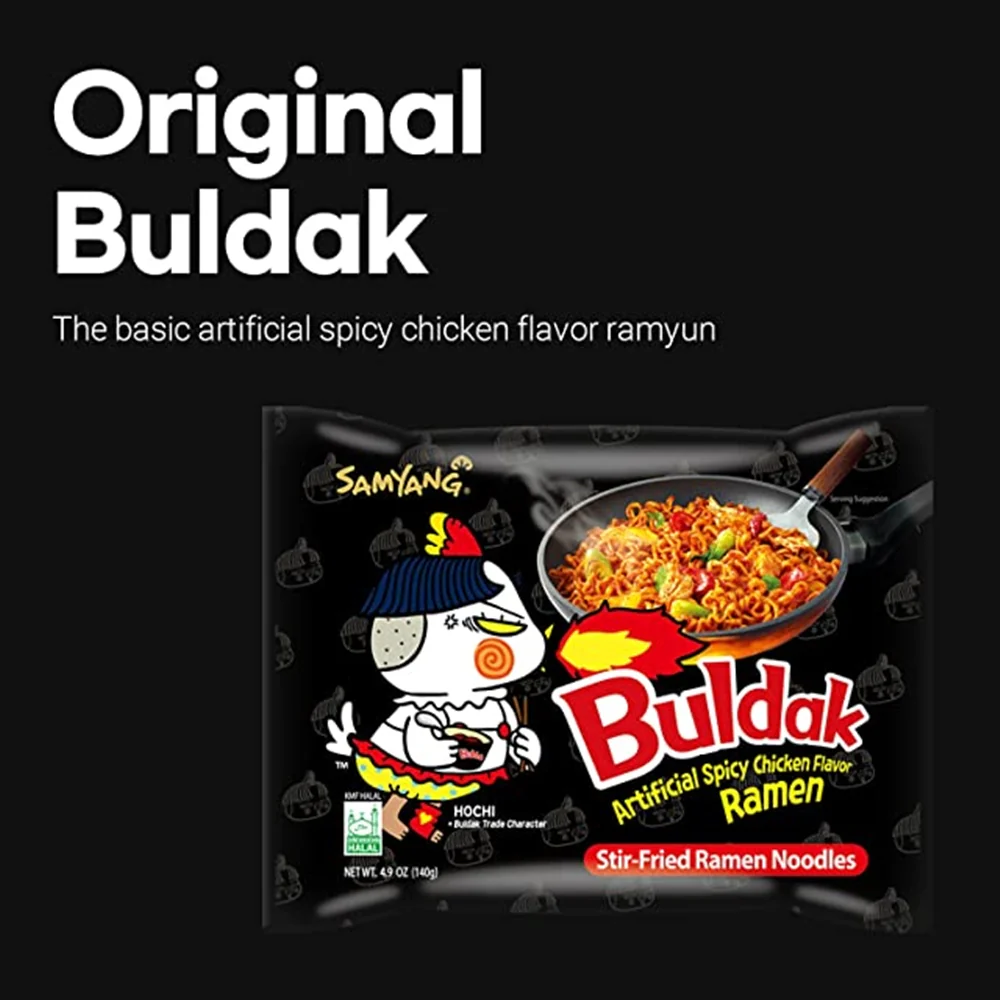Samyang Buldak Ramen Original 4.94oz x 5, 삼양 불닭볶음면 140g x 5 - Image 3