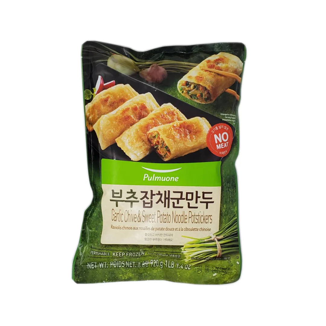 [Local only] Pulmuone Garlic Chive & Sweet Potato Noodle Potstickers 25.4oz 풀무원 부추잡채군만두 720g
