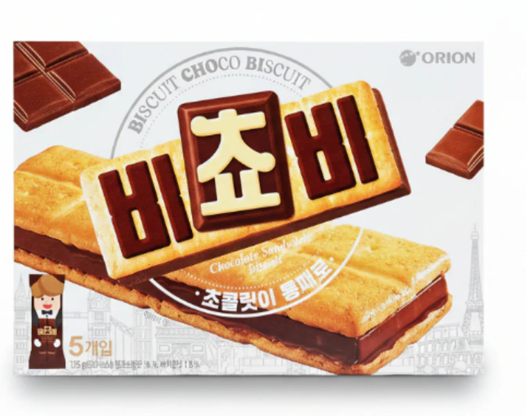ORION BISCUIT CHOCO BISCUIT 5Pc 125g, 오리온 비쵸비 5Pc 125g
