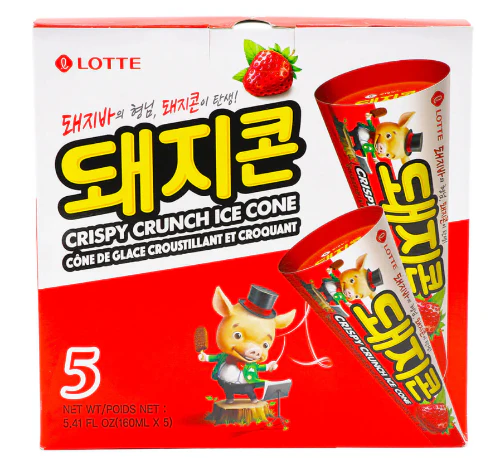 [PICKUP  ONLY] LOTTE CRISPY CRUNCH ICE CONE 160ml x 5ea, 롯데 돼지콘 멀티 160ml x 5ea