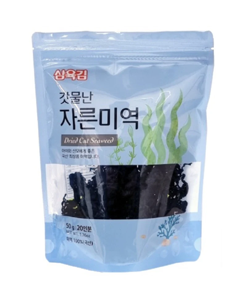 SAHMYOOK DRIED CUT SEAWEED 50g, 삼육 갓물난 자른미역 50g