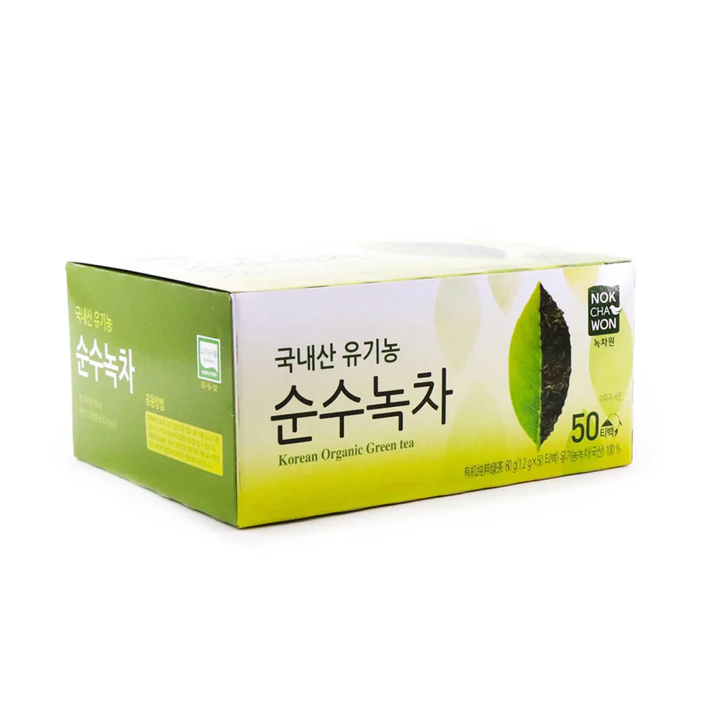 Nok Cha Won Korean Organic Green Tea 0.04oz X 50 녹차원 유기농 순수녹차 1.2g X 50