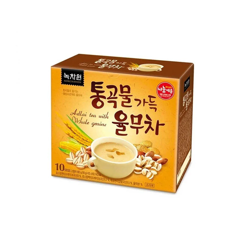 Nok Cha Won Adlai Tea With Whole Grains 0.63oz X 10 녹차원 통곡물가득 율무차 18g X 10