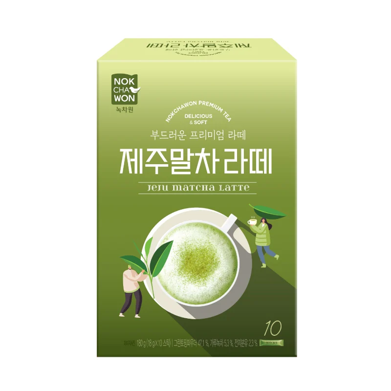 NCW JEJU MATCHA LATTE 18g x 10pcs, 녹차원 제주말차 라떼 18g x 10입