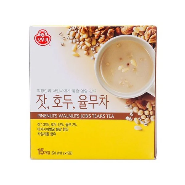 PINENUT&WALNUT JOBs TEARS TEA 18g x 15pcs, 오뚜기 잣, 호두, 율무차 18g x 15입