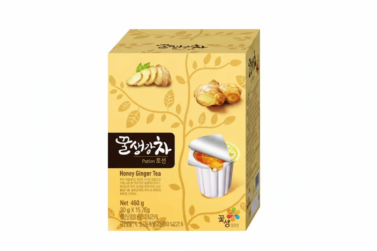Kkoksem Honey Ginger Tea 1.06oz X 15 꽃샘 꿀생강차 30g X 15