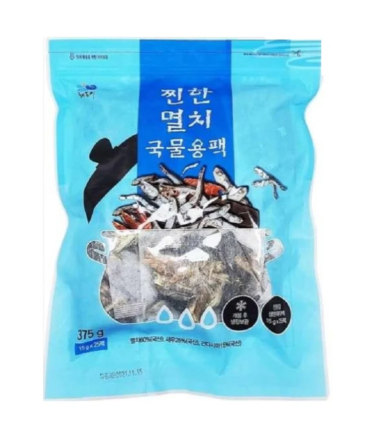 SEAFOOD SOUP STOCK BASE ANCHOVY 15g x 25pcs , 해도지 찐한 멸치 국물용팩 375g