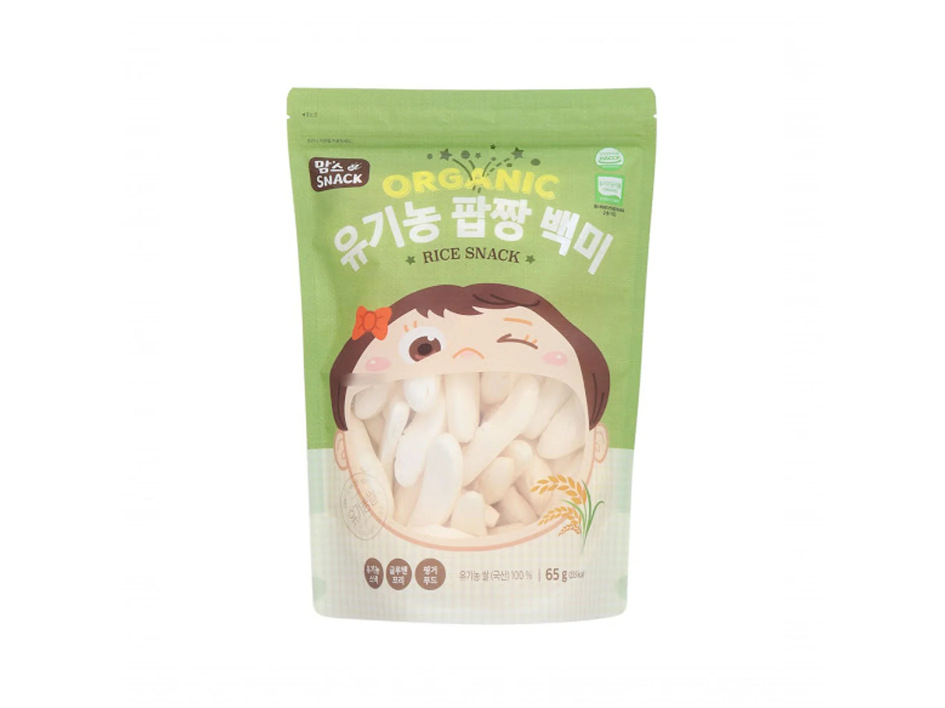 Mom's Snack Organic rice Snack 1.06oz 맘스스낵 유기농 팝짱 백미 30g
