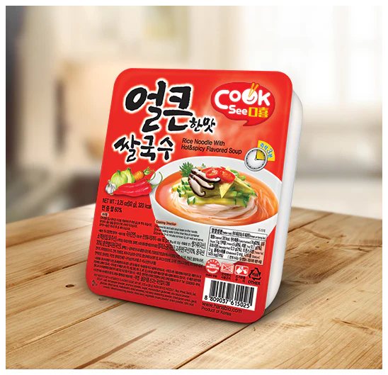 Cook See Hot & Spicy Flavored Rice Noodle 3.25oz x 6, 쿡시 쌀국수 얼큰한맛 92g x 6 - Image 2