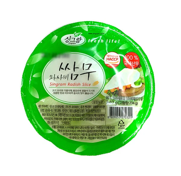 [Mega Fresh] SINGRAM SLICED WASABI RADISH 340g, 싱그람 와사비 쌈무 340g