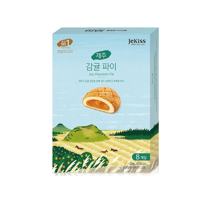 JeKiss Jeju Madarin Pie 8pcs, 제키스 제주 감귤 파이 224g