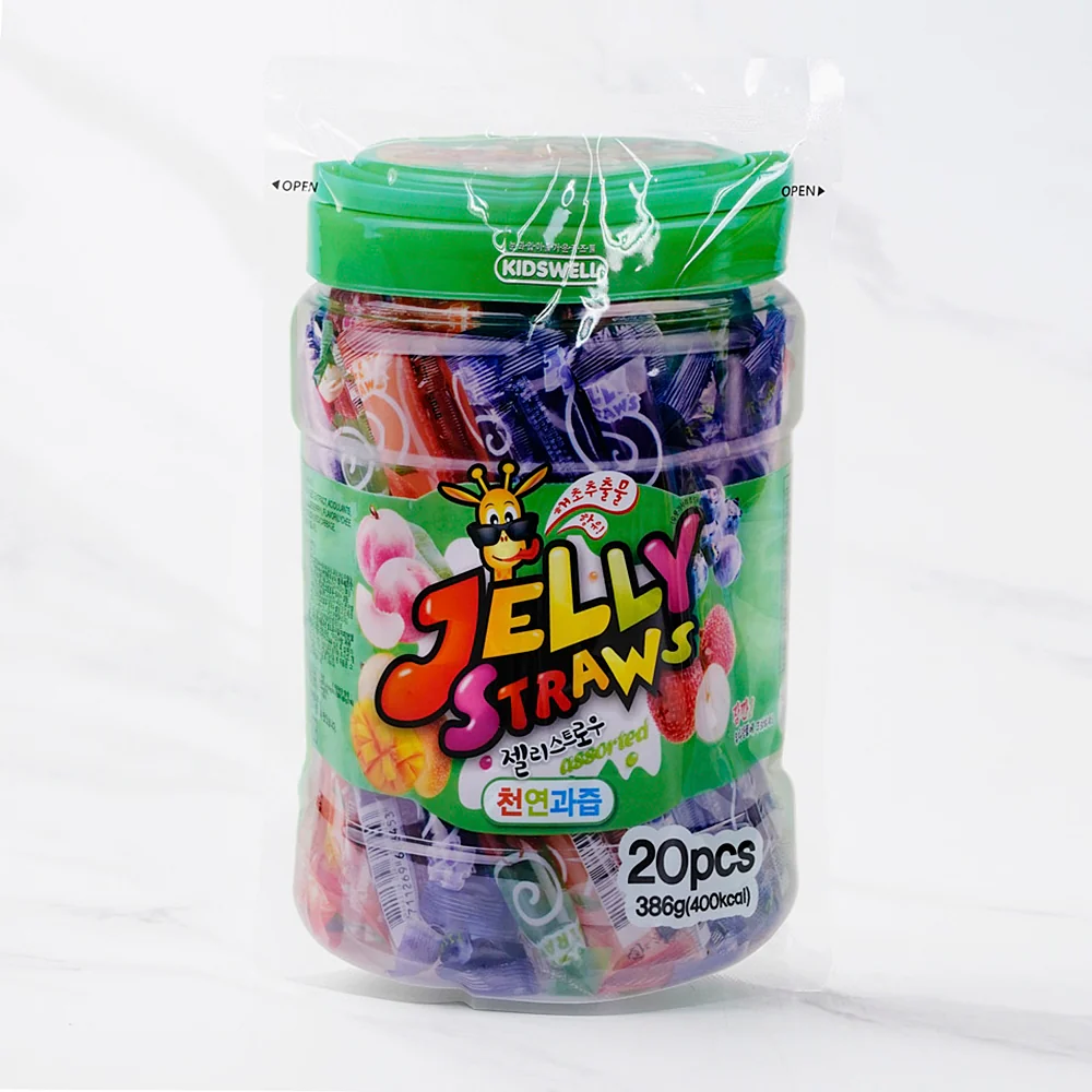 Kidswell Jelly Straw Fruits 20 Ct, 키즈웰 젤리 스트로우 천연과즙 386g - Image 2