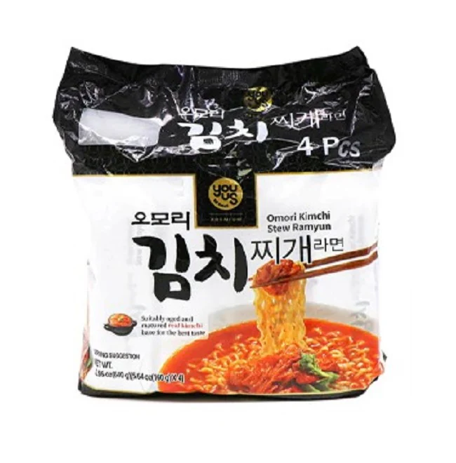 OMORI KIMCHI JJIGAE RAMEN 160g x 4pk/오모리 김치찌개라면 멀티 160g x 4입