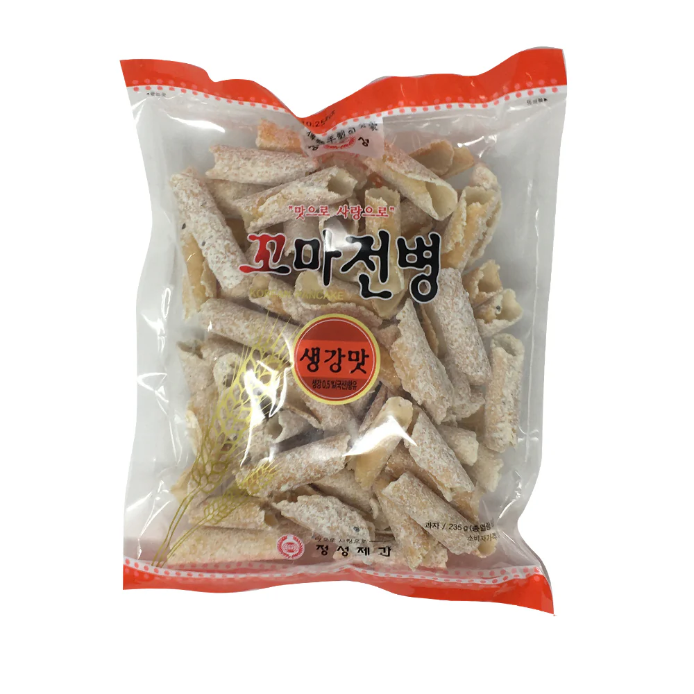 Jungsung Korean Pancake Ginger Snack 8.29oz 정성 꼬마전병 225g