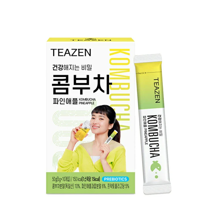 TEAZEN KOMBUCHA PINEAPPLE TEA 5g x 10st, 티젠 콤부차 파인애플 5g x 10스틱