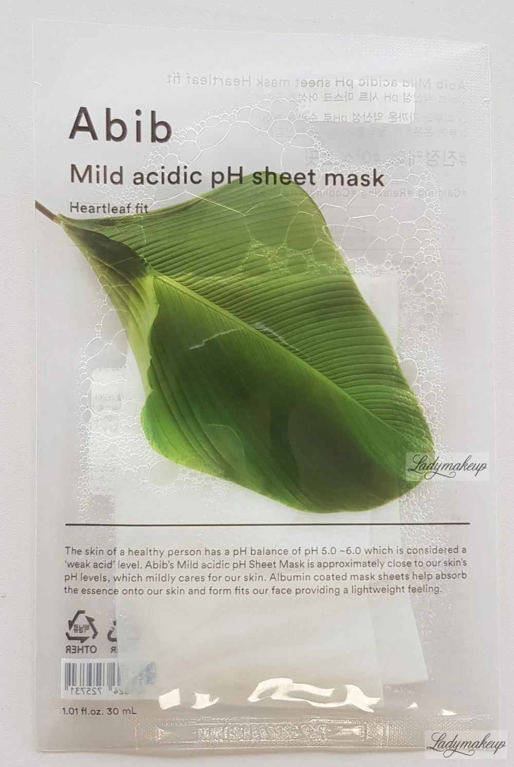 [Abib] Acidic pH Sheet Mask , 아비브 산성PH 시트 마스크 어성초 1매