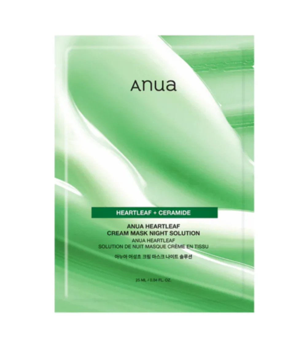 ANUA HEARTLEAF CREAM SHEET MASk , 아누아 어성초 크림 시트 마스크 나이트 솔루션 , 25ml