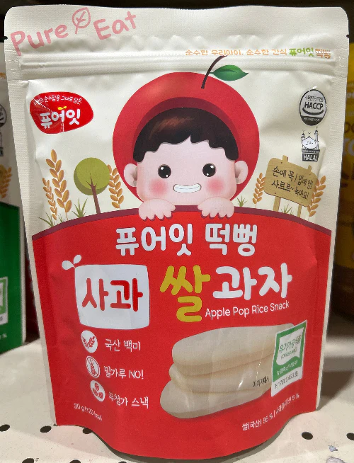 APPLE  POP RICE SNACK PUREI,퓨어잇 사과 쌀과자30g