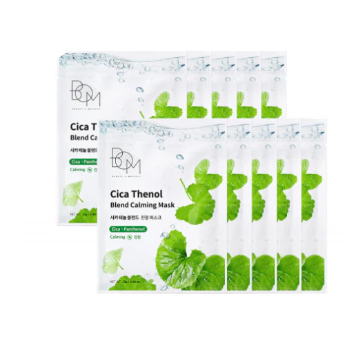 BOM Cica-Thenol Blend Calming Mask ,[비오엠] 시카 테놀 블렌드 진정 마스크 10ea - Image 2