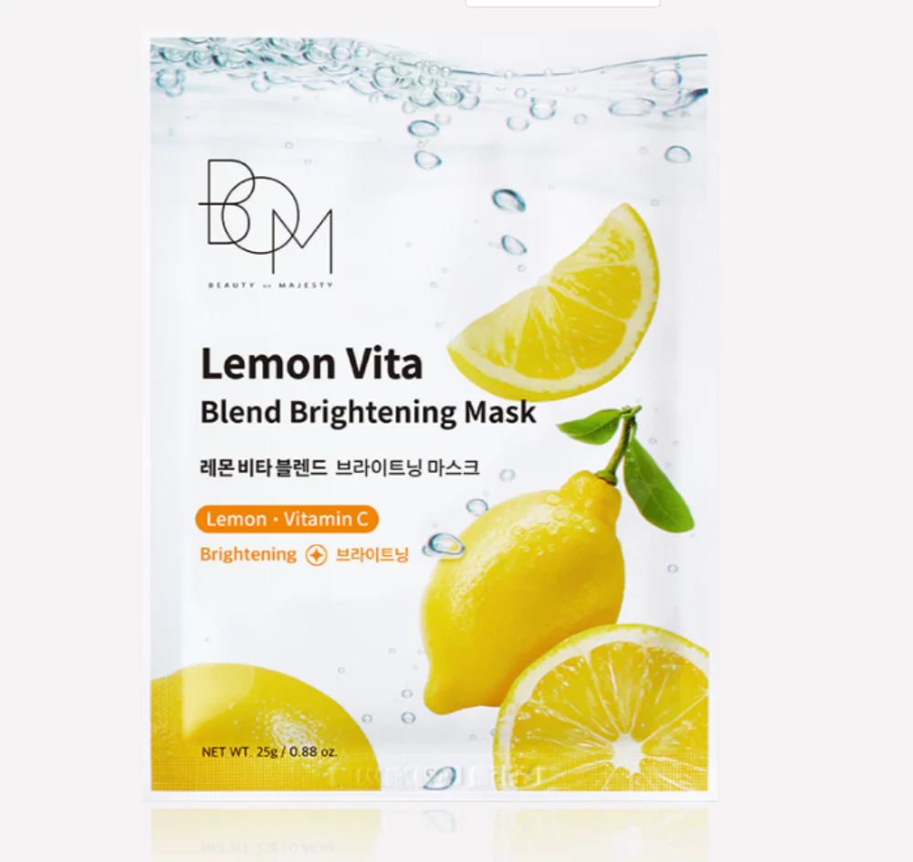 BOM Lemon Vita Brightening Mask,[비오엠] 레몬 비타 블렌드 브라이트닝 마스크 10ea