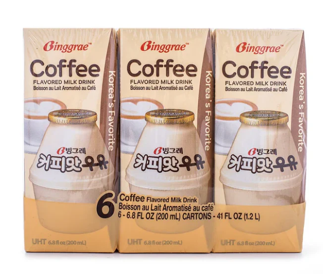 BINGGRAE COFFEE MILK DRINK , 빙그레 커피밀크 우유 , 200ML X 6