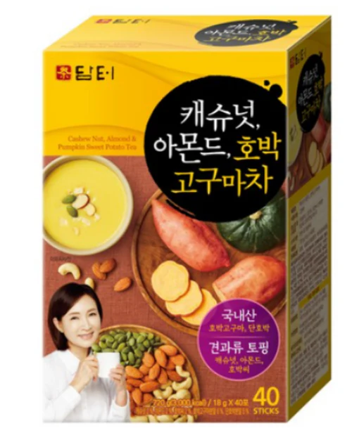 CASHEWNUT ALM & PUMP SW POTAT , 담터 캐슈넛 아몬드, 호박 고구마차 18g X40