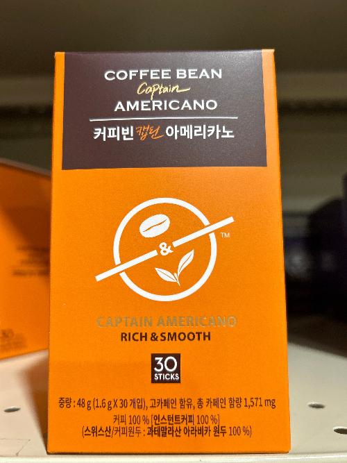 COFFEE BEAN CAPTAIN AMERICANO , 커피빈 캡틴 아메리카노 1.6g X 30