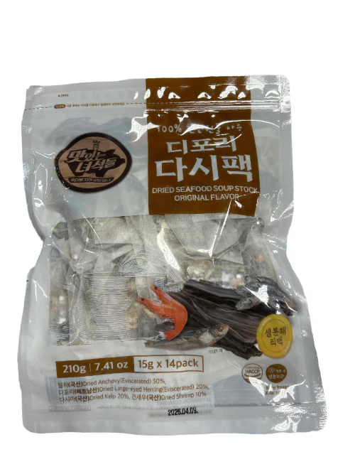 Dried Seafood Soup Stock , 맛있는 녀석들 디포리 다시팩  210g(15g*14) 1+1 2 팩