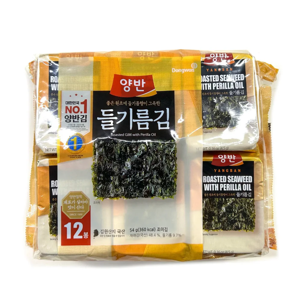 Roasted Seaweed w. Perilla Oil  , 동원양반 도시락김 12pk , 4g * 12