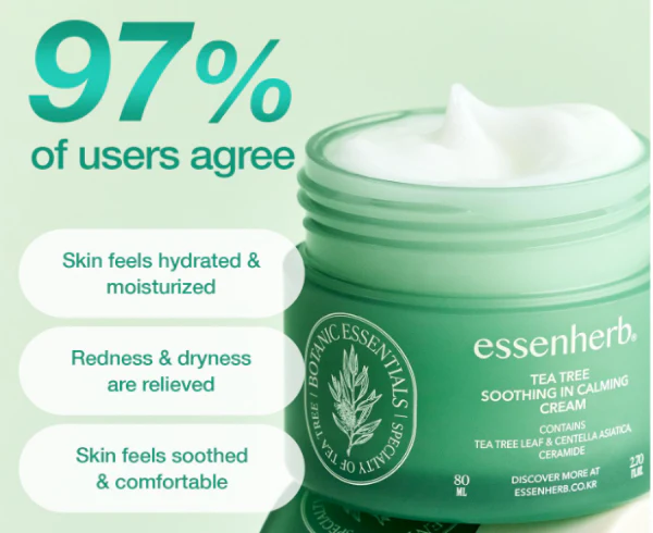 ESSEN TEATREE SOOTH.CREAM , 에센허브 티트리수딩인카밍크림 , 80ml - Image 2