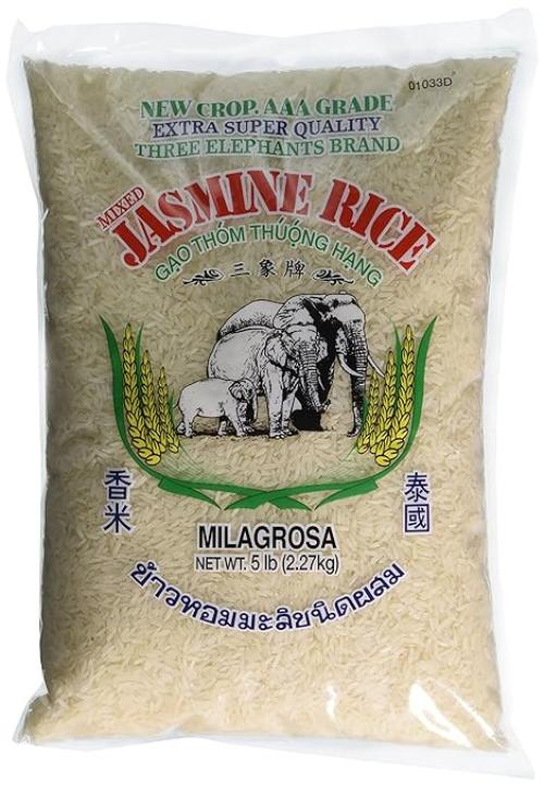 JASMINE RICE 5# THREE ELEPHA , 세마리코끼리 자스민 쌀  5LB