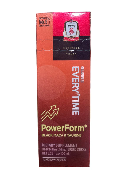 KGC Everytime PowerForm , 정관장 에브리타임 파워폼 (0.33 fl oz, 10 Sticks ) 100ml