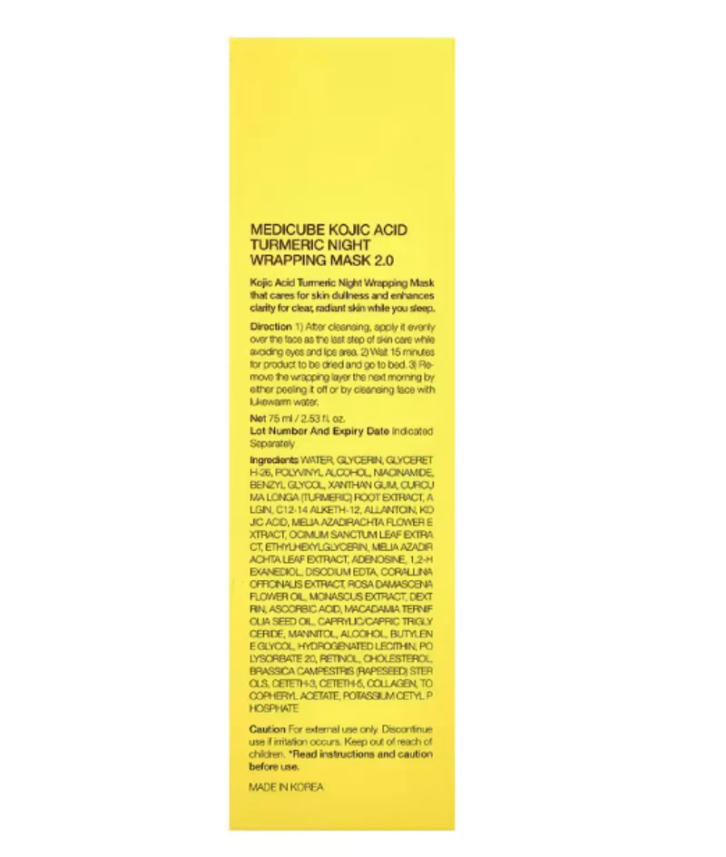 [Medicube] KOJIC ACID TURMERIC NIGHT WRAPPING MASK  75ml,코직산 터머릭 나이트 래핑 마스크 75ml - Image 3