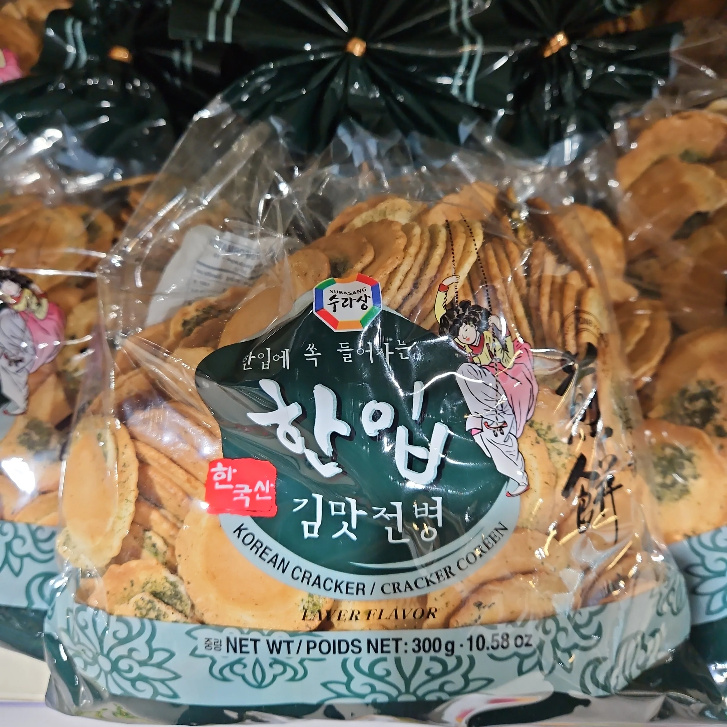 KOREA CRACKER SEAWEED SURASANG 300g, 수라상 한입 김맛 전병 300g