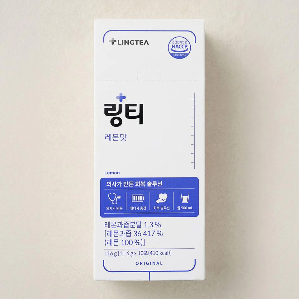 Lingtea Original Lemon , 링티 오리지널 레몬맛 , 11.6g*10 (Free exclusive square bottle with the purchase of 2 items)