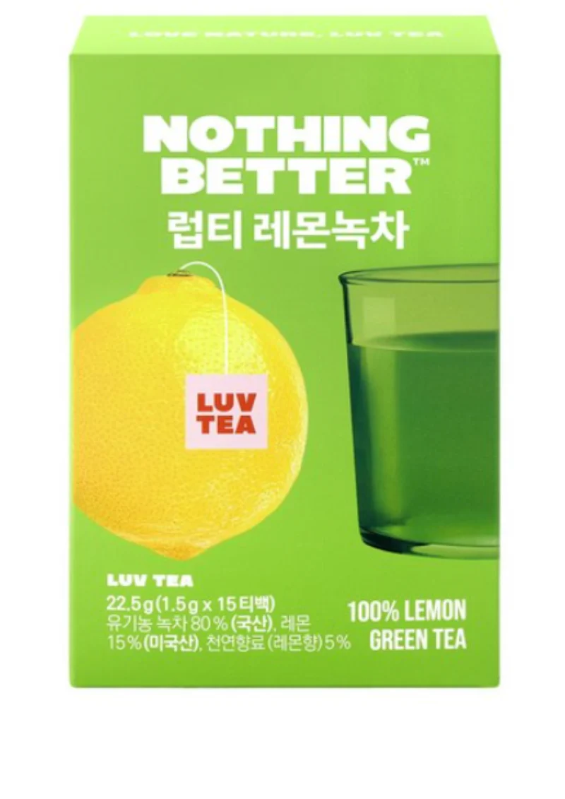 Luv tea Lemon Green Tea , 럽티 레몬녹차 1.5gx15ea